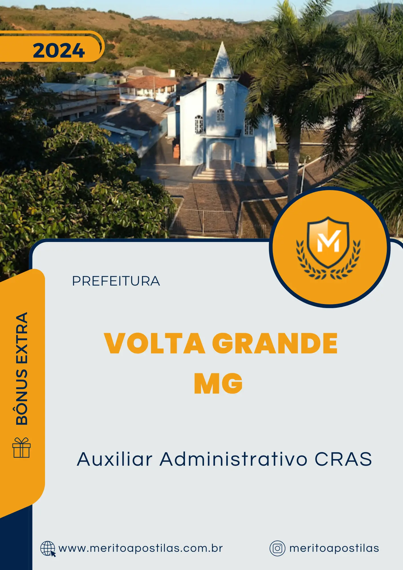 Apostila Auxiliar Administrativo CRAS Prefeitura de Volta Grande MG 2024