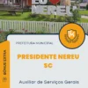 Apostila Auxiliar de Serviços Gerais Prefeitura de Presidente Nereu SC 2024