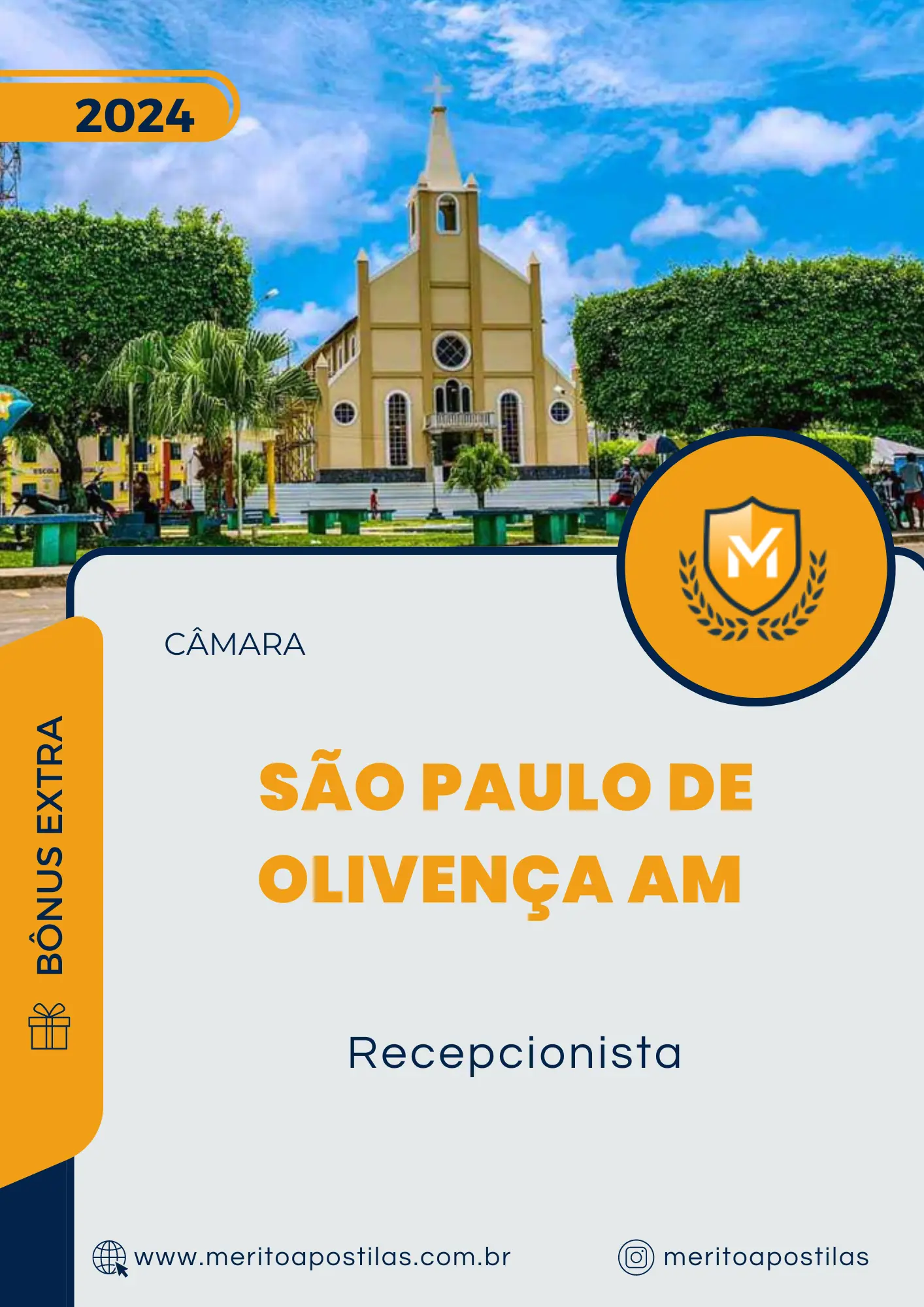 Apostila Recepcionista Câmara de São Paulo de Olivença AM 2024