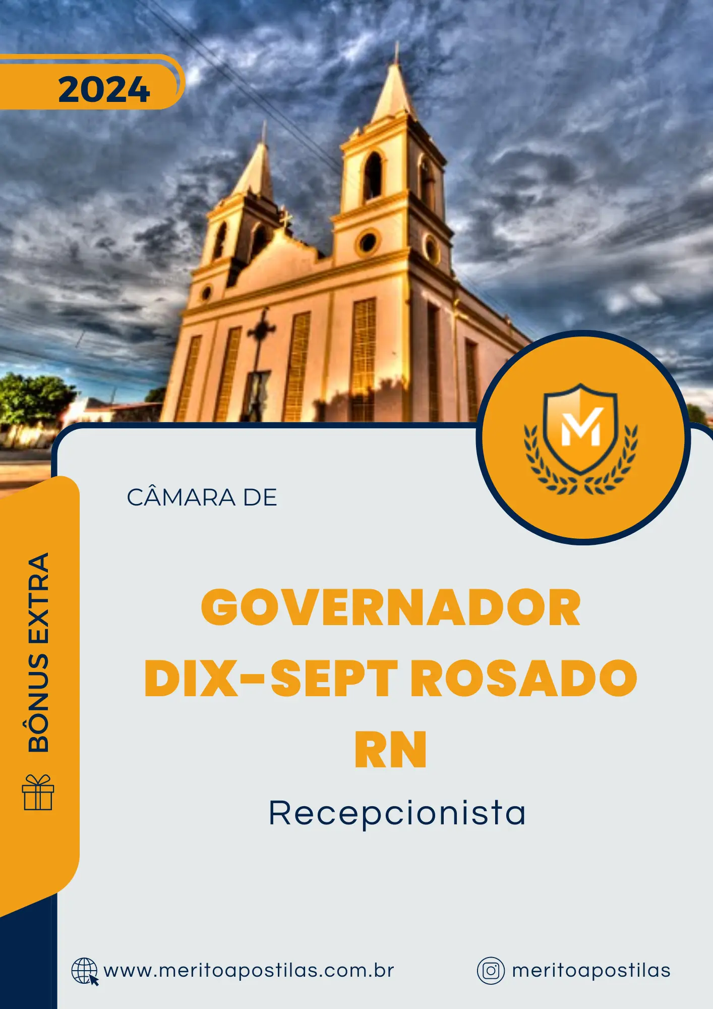 Apostila Recepcionista Câmara de Governador Dix-Sept Rosado RN 2024