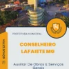 Apostila Auxiliar De Obras E Serviços Gerais Prefeitura de Conselheiro Lafaiete MG 2024