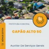 Apostila Auxiliar De Serviços Gerais Prefeitura de Capão Alto SC 2024