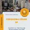 Apostila Auxiliar ou Técnico de Enfermagem do PSF Prefeitura de Cerqueira César SP 2024
