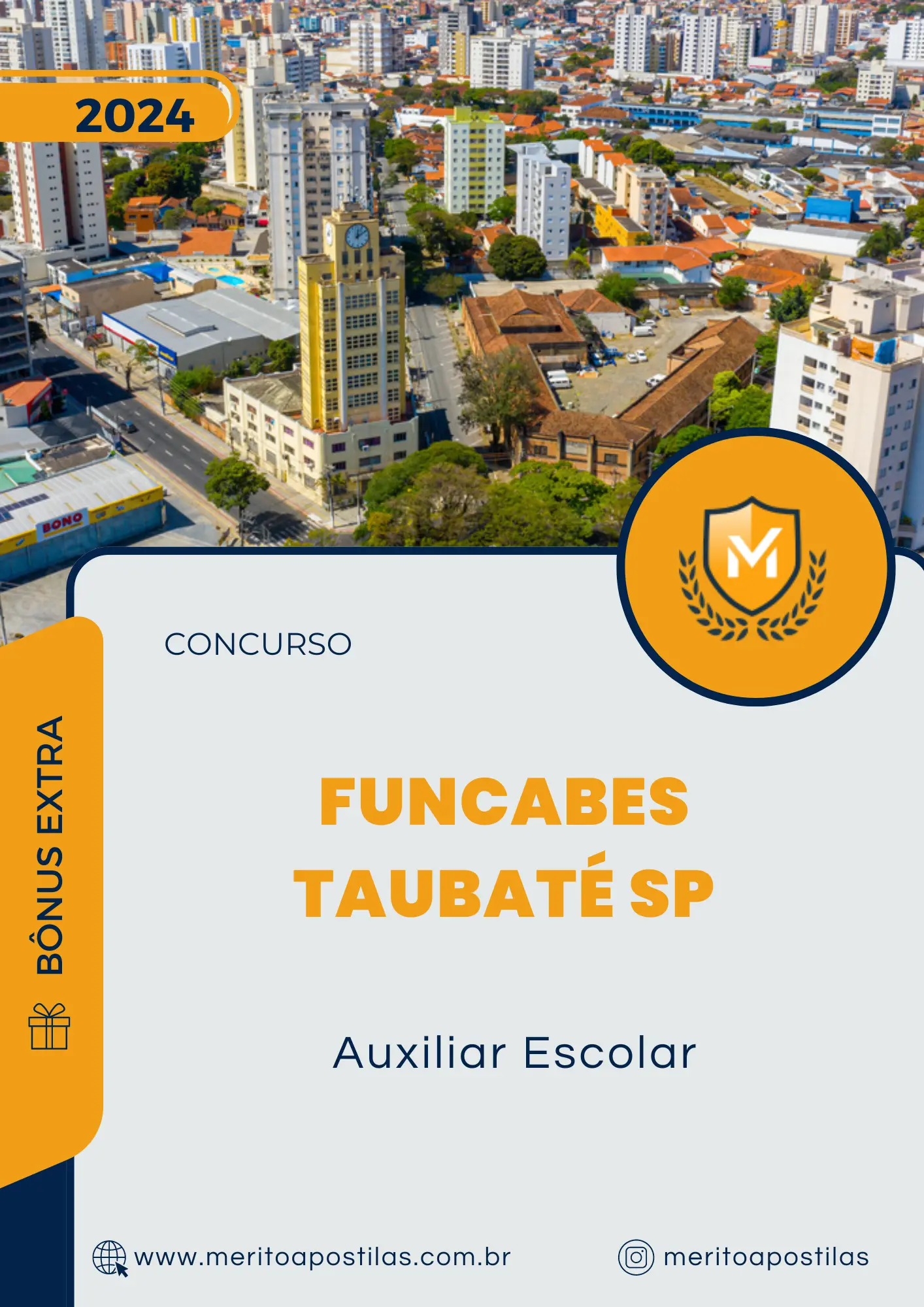 Apostila Auxiliar Escolar Concurso FUNCABES Taubaté SP 2024