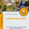 Apostila Auxiliar De Serviços Gerais Serviços Braçais Prefeitura de Campos Altos MG 2025