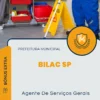 Apostila Agente De Serviços Gerais Prefeitura de Bilac SP 2025