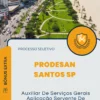 Apostila Auxiliar De Serviços Gerais Aplicação Servente De Obras Processo Seletivo PRODESAN Santos SP 2025