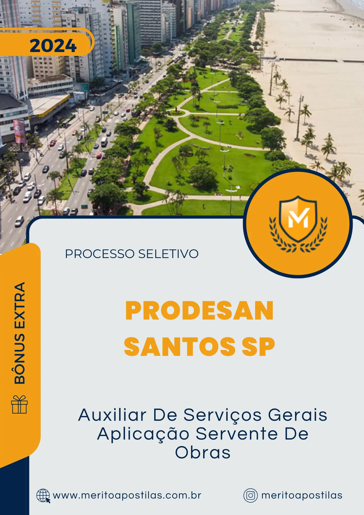 Apostila Auxiliar De Serviços Gerais Aplicação Servente De Obras Processo Seletivo PRODESAN Santos SP 2025