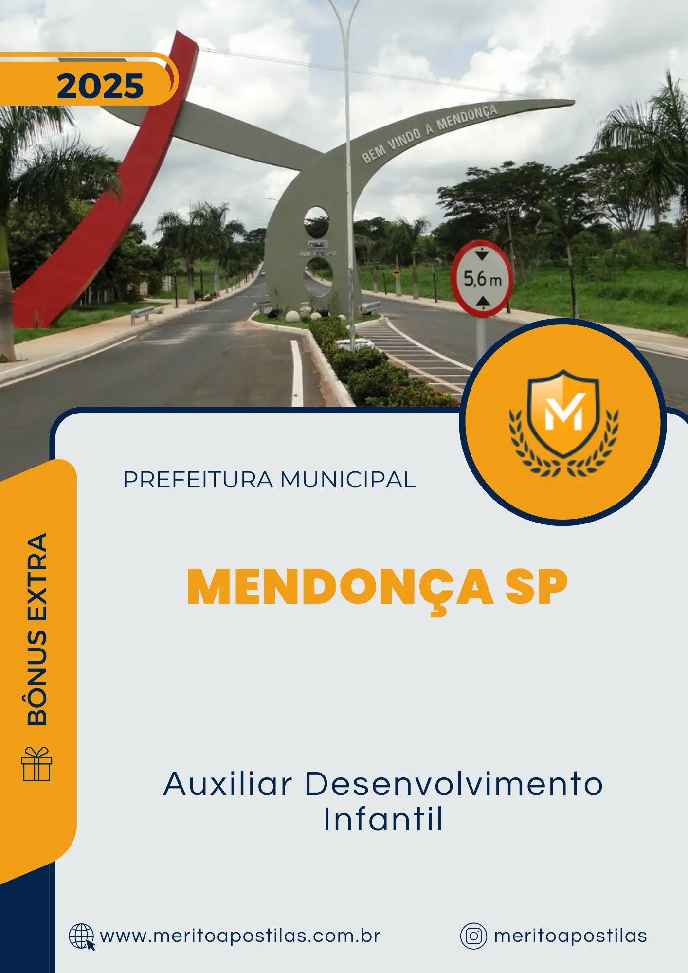 Apostila Auxiliar Desenvolvimento Infantil Prefeitura de Mendonça SP 2025