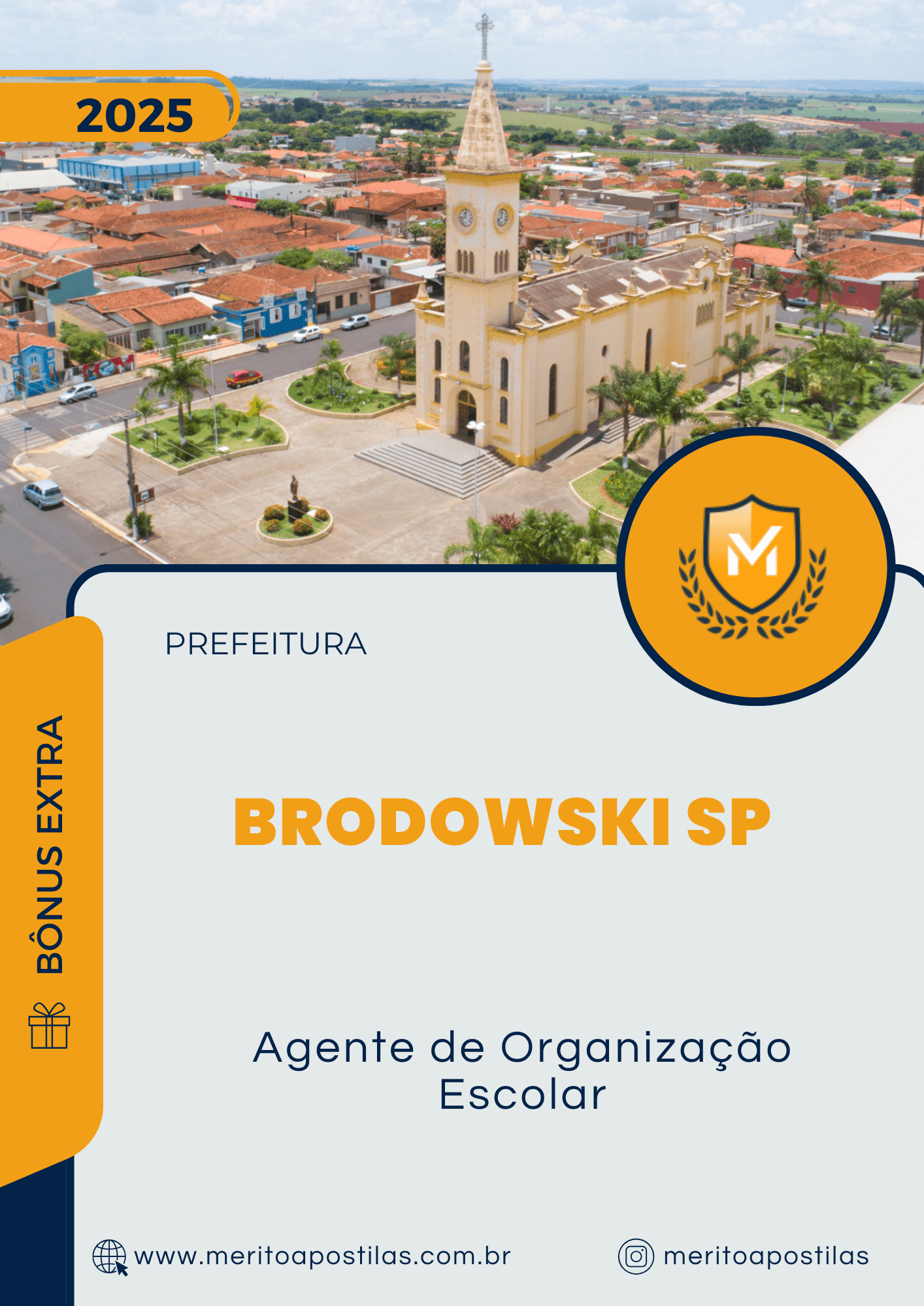 Apostila Agente de Organização Escolar Prefeitura de Brodowski SP 2025