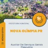 Apostila Auxiliar De Serviços Gerais Masculino Prefeitura de Nova Olímpia PR 2025