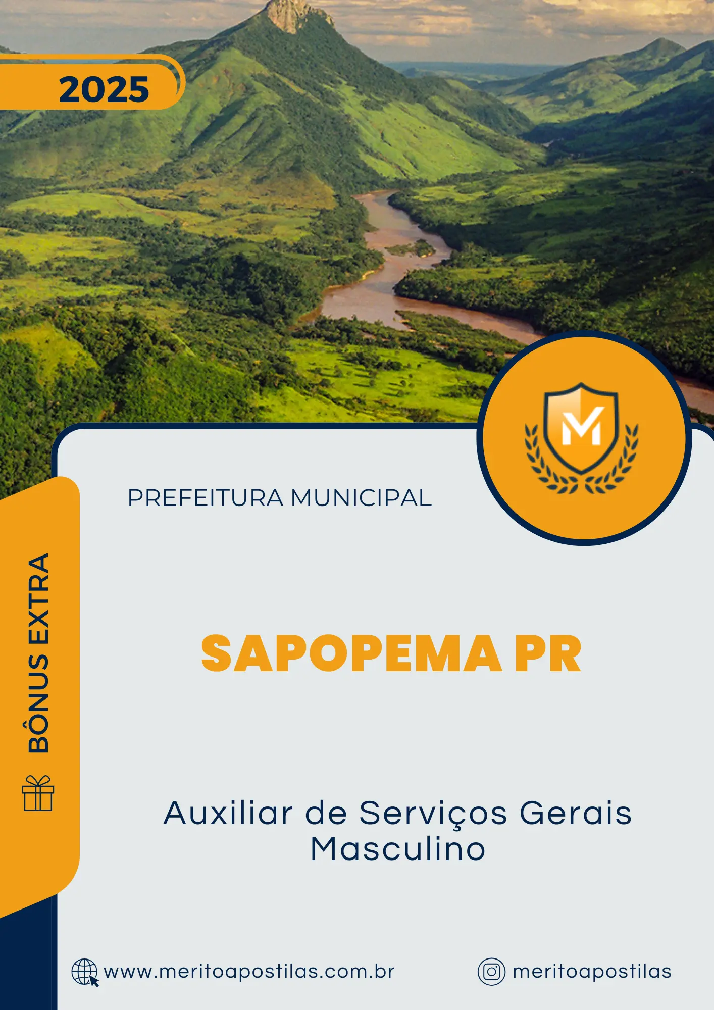 Apostila Auxiliar de Serviços Gerais Masculino Prefeitura de Sapopema PR 2025
