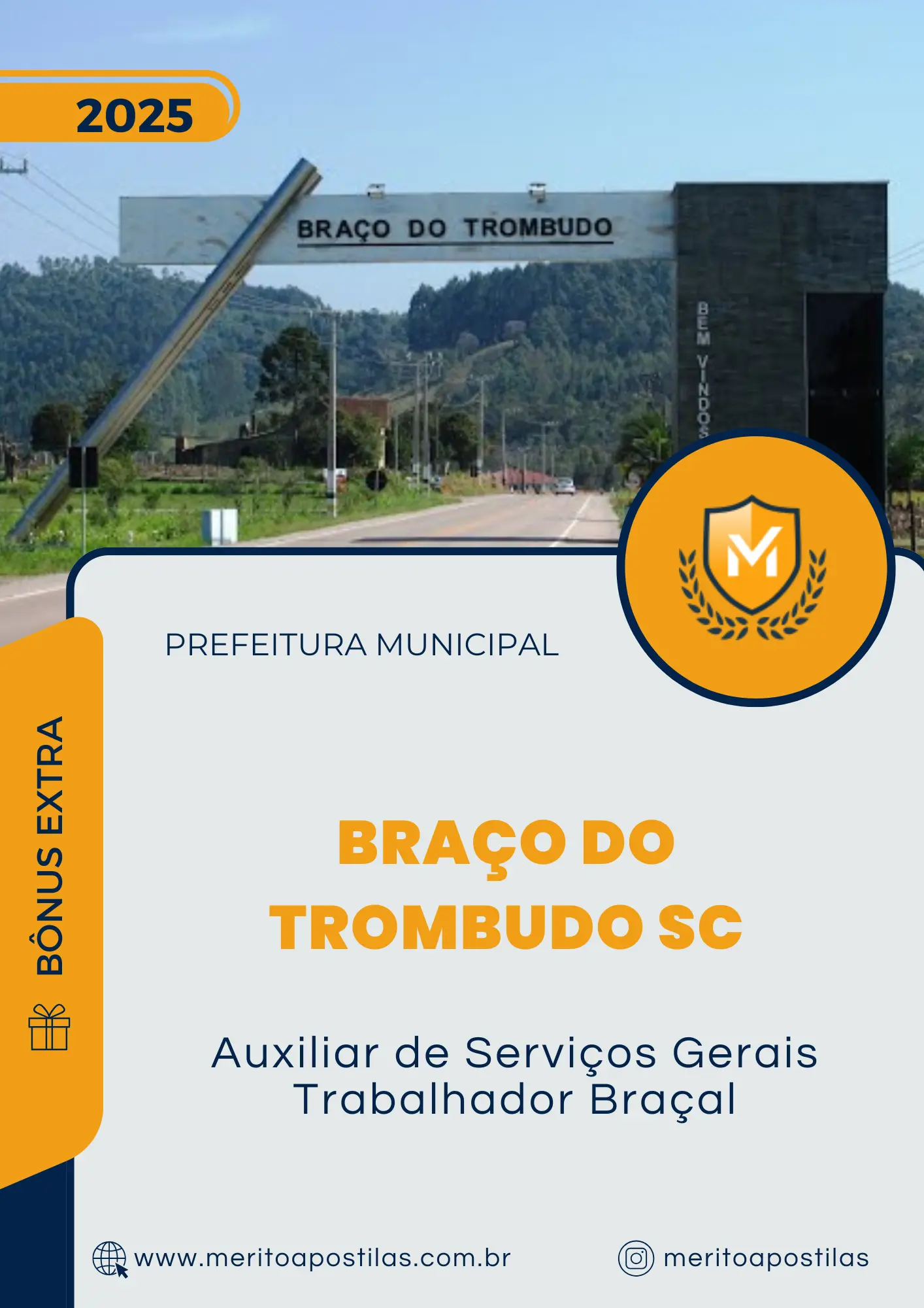Apostila Auxiliar de Serviços Gerais Trabalhador Braçal Prefeitura de Braço do Trombudo SC 2025