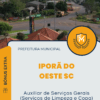 Apostila Auxiliar de Serviços Gerais Serviços de Limpeza e Copa Prefeitura de Iporã do Oeste SC 2025