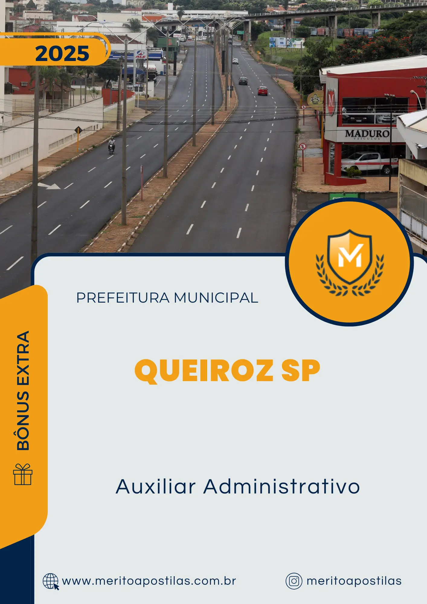 Apostila Auxiliar Administrativo Prefeitura de Queiroz SP 2025