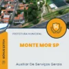 Apostila Auxiliar De Serviços Gerais Prefeitura de Monte Mor SP 2025