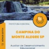 Apostila Auxiliar de Desenvolvimento Educacional Prefeitura de Campina do Monte Alegre SP 2025