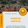 Apostila Auxiliar de Serviços Gerais Serviços de limpeza e Copa Prefeitura de Iporã do Oeste SC 2025