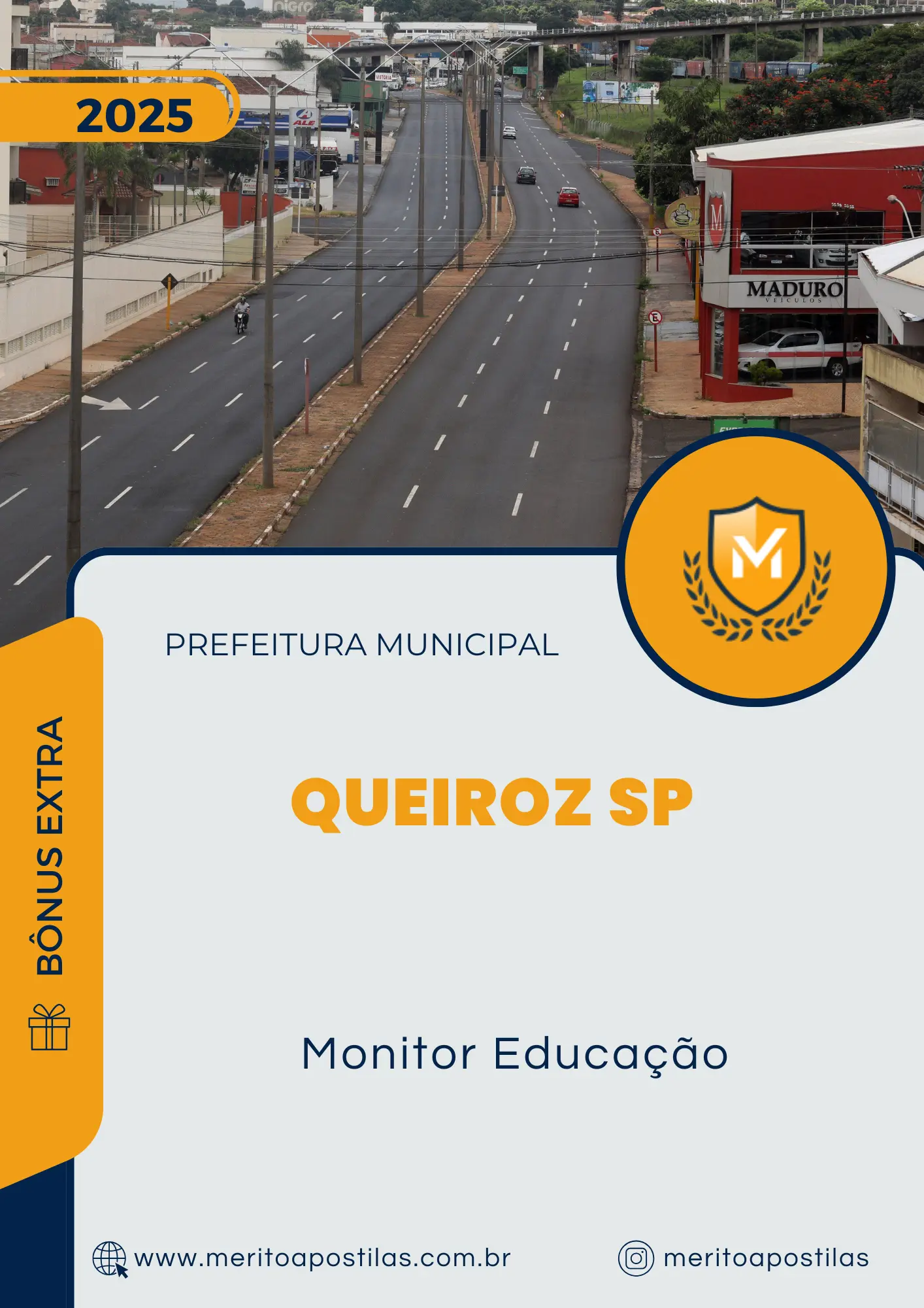 Apostila Monitor Educação Prefeitura de Queiroz SP 2025