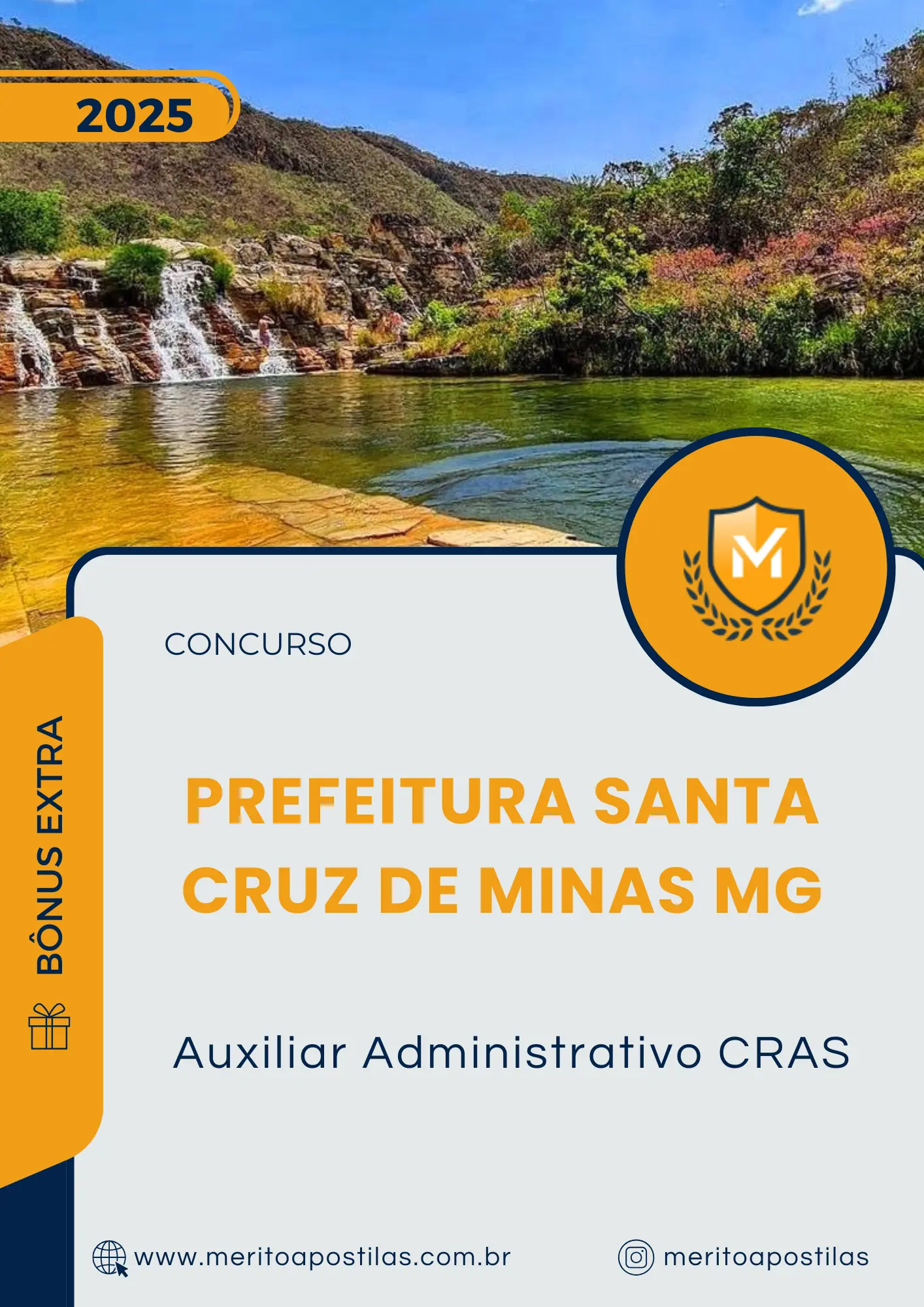 Apostila Auxiliar Administrativo CRAS Prefeitura Santa Cruz de Minas MG 2025