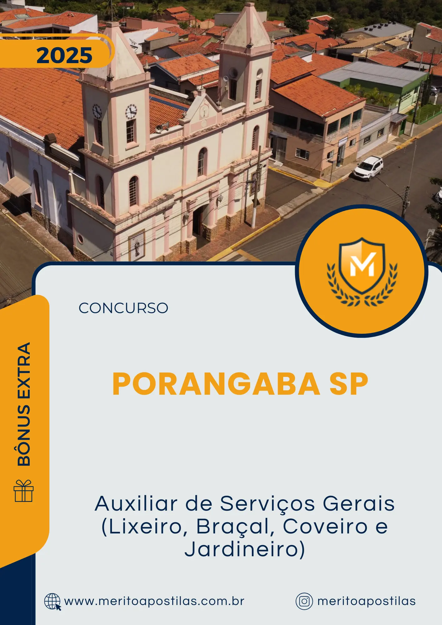 Apostila Auxiliar de Serviços Gerais Lixeiro Braçal Coveiro e Jardineiro Concurso Porangaba SP 2025