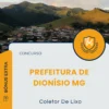Apostila Coletor De Lixo Prefeitura de Dionísio MG 2025