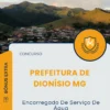 Apostila Encarregado De Serviço De Água Prefeitura de Dionísio MG 2025
