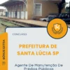 Apostila Agente De Manutenção De Prédios Públicos Prefeitura de Santa Lúcia SP 2025