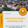 Apostila Técnico Nível Médio Técnico Em Meio Ambiente Prefeitura de Boa Esperança MG 2025