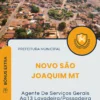Apostila Agente De Serviços Gerais Ag13 Lavadeira Passadeira Prefeitura de Novo São Joaquim MT 2025