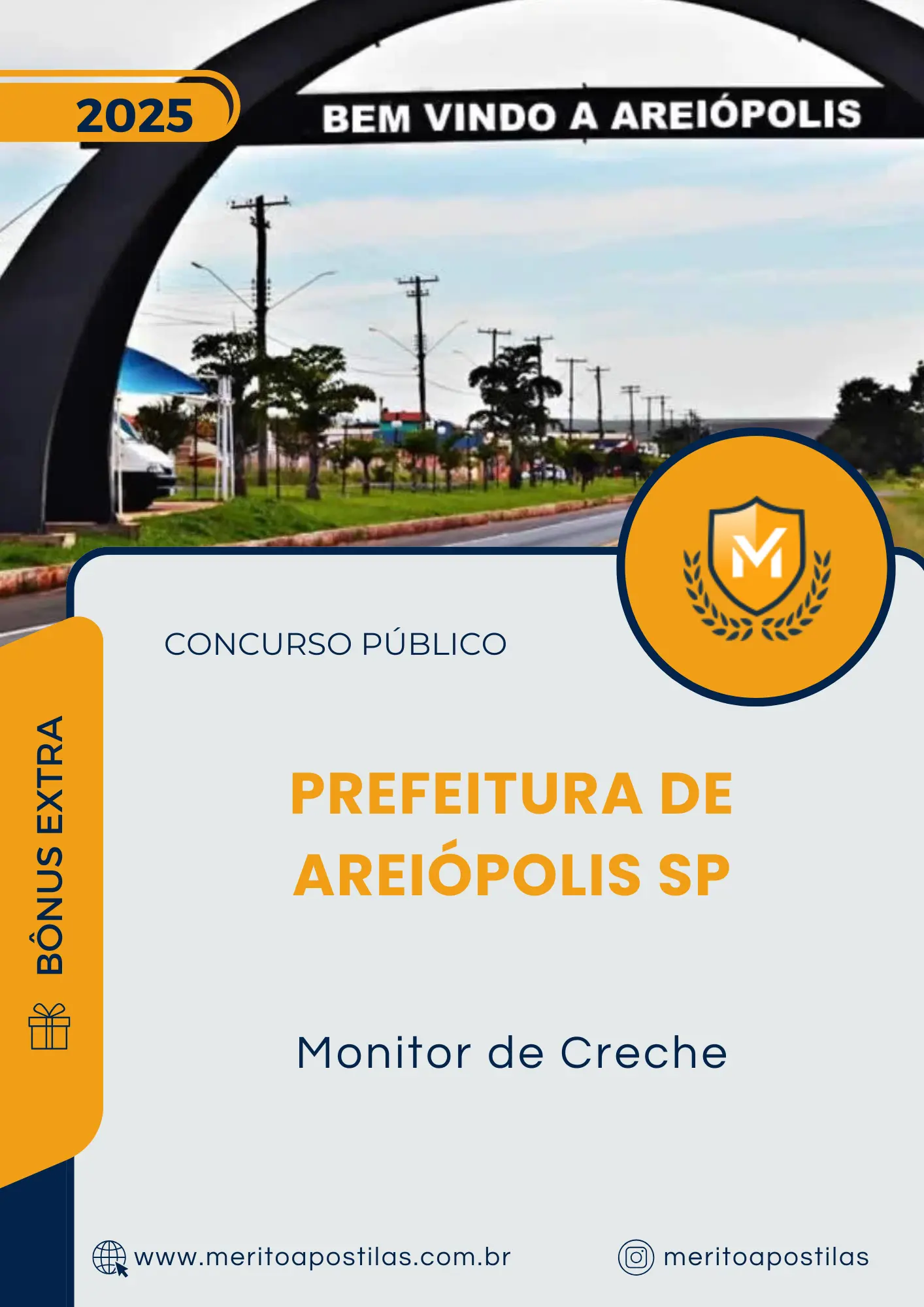 Apostila Monitor de Creche Prefeitura de Areiópolis SP 2025