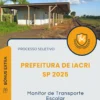 Apostila Monitor de Transporte Escolar Prefeitura de Iacri SP 2025