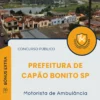 Apostila Motorista de Ambulância Prefeitura de Capão Bonito SP 2025