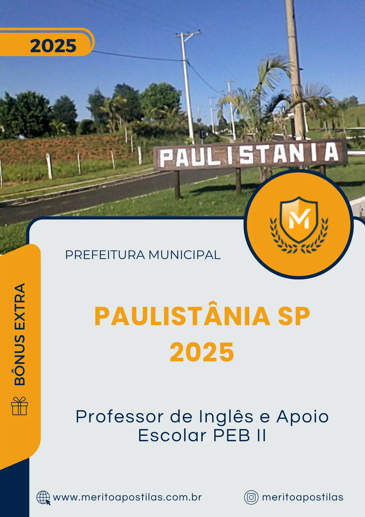 Apostila Professor de Inglês e Apoio Escolar PEB II Prefeitura de Paulistânia SP 2025