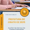 Apostila Auxiliar De Serviço De Campo Capinação Prefeitura de Crato CE 2025