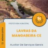 Apostila Auxiliar De Serviços Gerais Prefeitura de Lavras da Mangabeira CE 2025