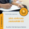 Apostila Auxiliar De Serviços Gerais Prefeitura de São João do Jaguaribe CE 2025