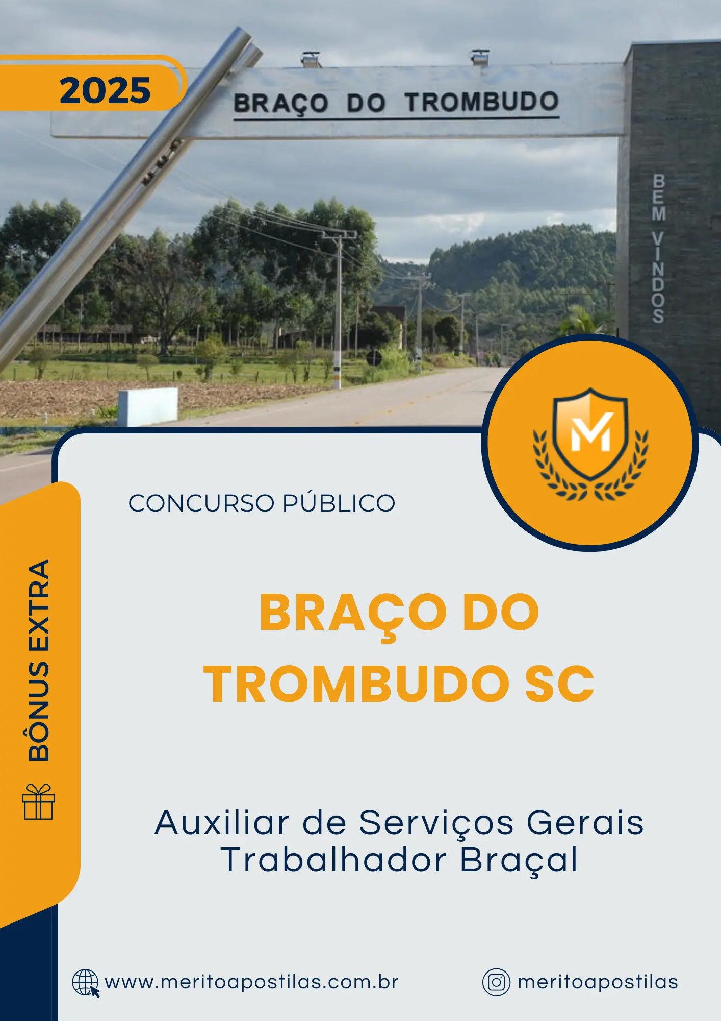 Apostila Auxiliar de Serviços Gerais Trabalhador Braçal Prefeitura de Braço do Trombudo SC 2025