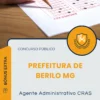 Apostila Agente Administrativo CRAS Prefeitura de Berilo MG 2025