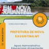 Apostila Apoio Administrativo Educacional Alimentação Escolar Prefeitura de Nova Xavantina MT 2025
