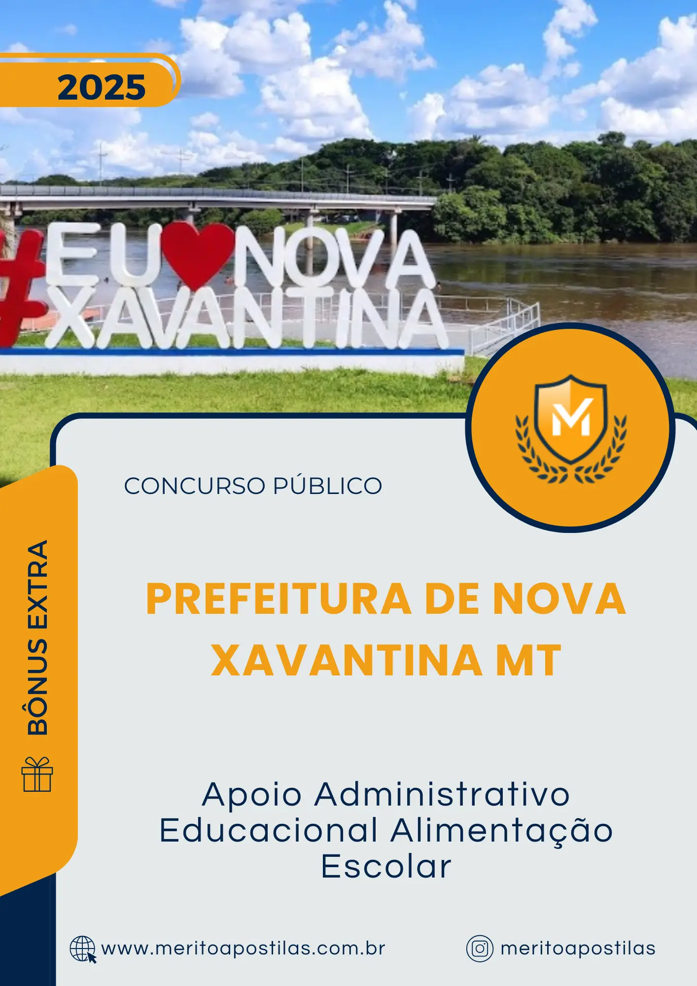 Apostila Apoio Administrativo Educacional Alimentação Escolar Prefeitura de Nova Xavantina MT 2025