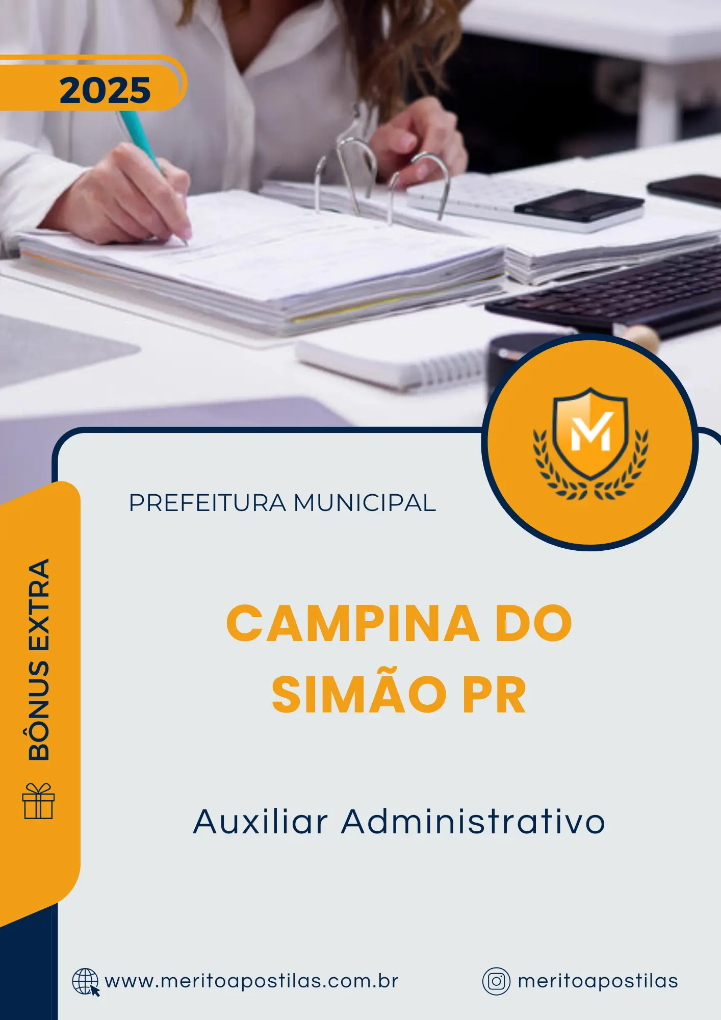 Apostila Auxiliar Administrativo Prefeitura de Campina do Simão PR 2025