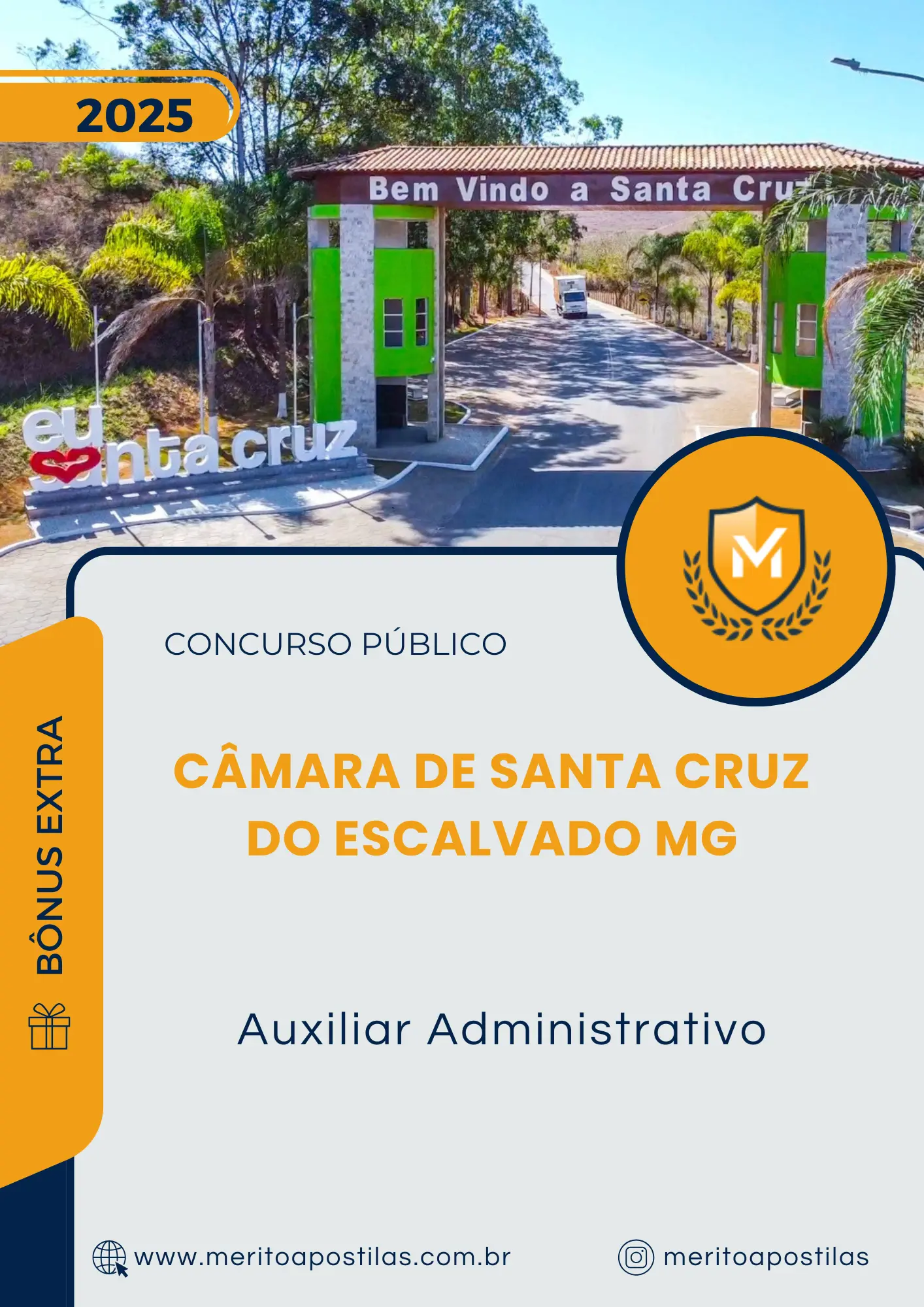 Apostila Auxiliar Administrativo Câmara de Santa Cruz do Escalvado MG 2025