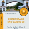 Apostila Auxiliar de Sala 30 ou 40 Horas Prefeitura de São Carlos SC 2025