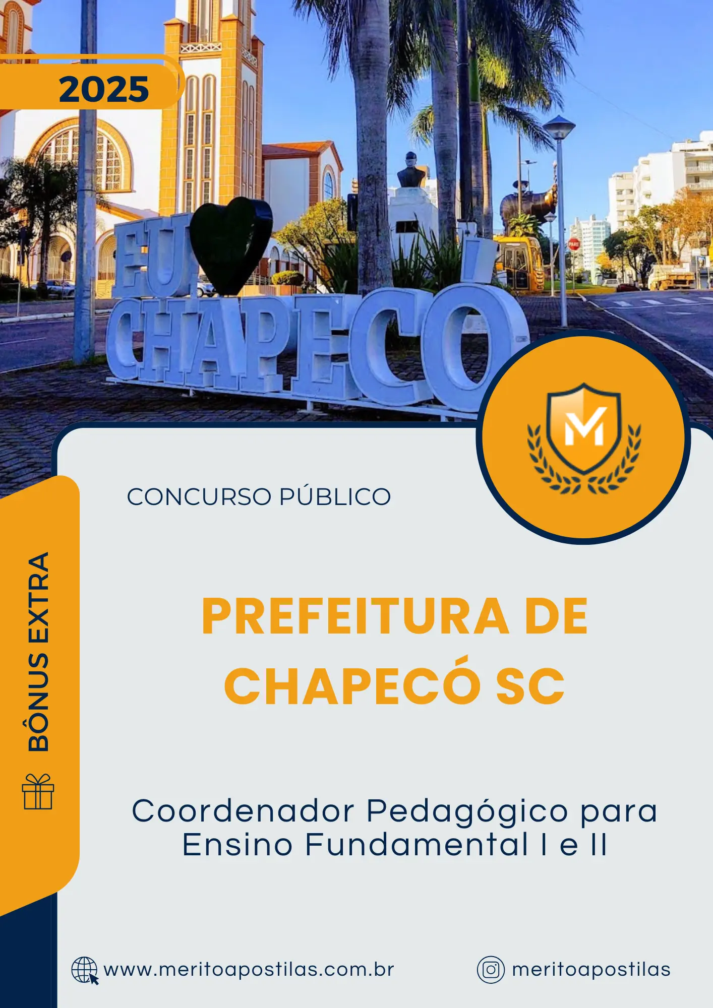 Apostila Coordenador Pedagógico para Ensino Fundamental I e II Prefeitura de Chapecó SC 2025