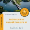 Apostila Cozinheiro Geral Prefeitura de Nazaré Paulista SP 2025