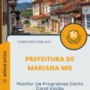 Apostila Monitor De Programas Canto Coral Violão Prefeitura de Mariana MG 2025