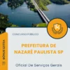 Apostila Oficial De Serviços Gerais Prefeitura de Nazaré Paulista SP 2025