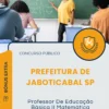 Apostila Professor De Educação Básica II Matemática Prefeitura de Jaboticabal SP 2025