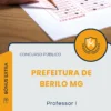 Apostila Professor I Prefeitura de Berilo MG 2025